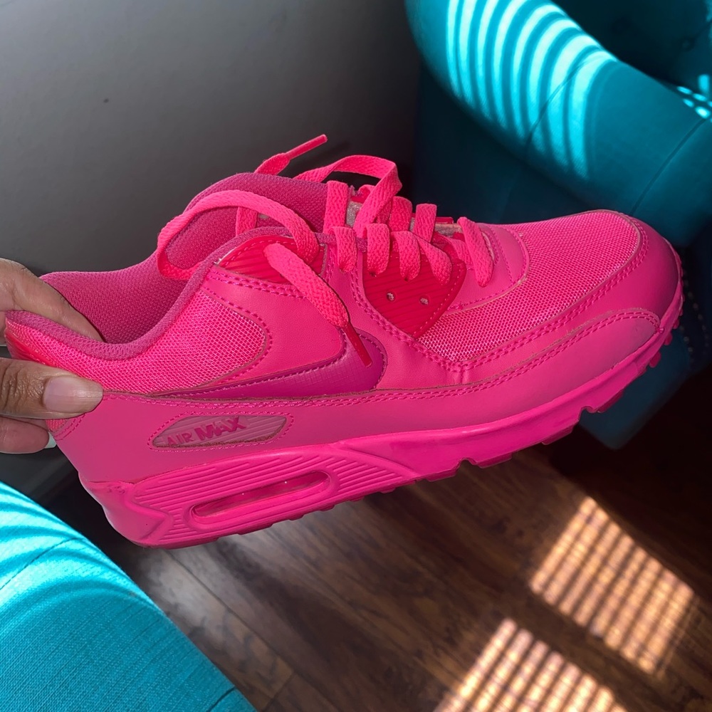Neon pink nike air max’s